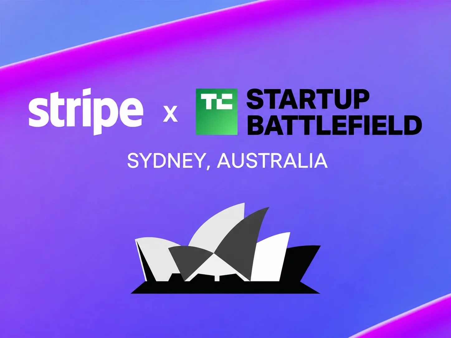 Callease AI founder Keiwal Kotak pitching on the TechCrunch Startup Battlefield stage at Stripe Tour Sydney 2026