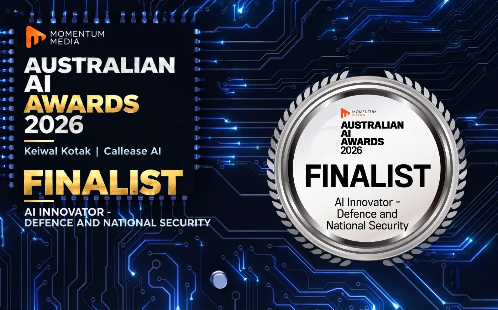 Callease AI named finalist for AI Innovator - Defence and National Security at the Australian AI Awards 2026